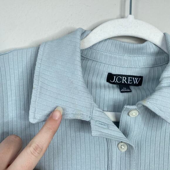 J. CREW Premium Rib Short-Sleeve Polo Shirt Light Blue Size XS 2025 Preppy - Picture 4 of 7